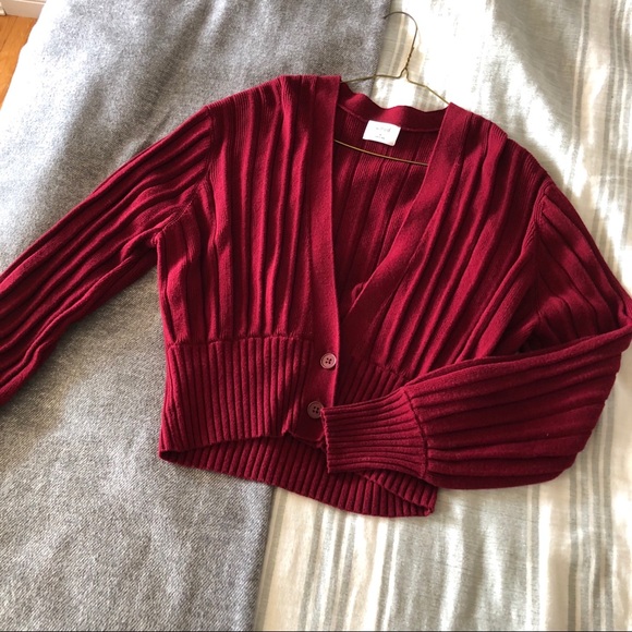 Aritzia Sweaters - NEW Wilfred Plunge Front Thias Cardigan Burgundy